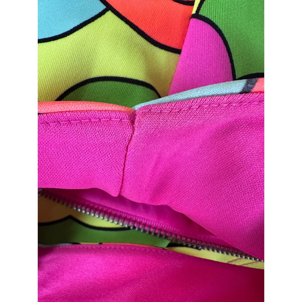 L'Amour Nanette Lepore XS Cloud Print Mini Dress Rainbow Psychedelic Mod Pop Art - Picture 6 of 14